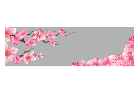 Blooming Pink Flowers Banner in Japanese: A Designer's Review