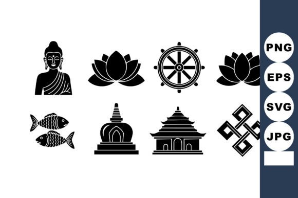 Buddha Statue Graphics: Peaceful Illustrations for Brands