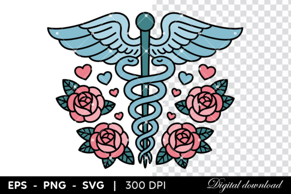 Caduceus Graphics: Roses, Heart Illustrations