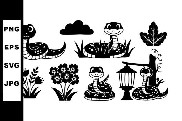 Cartoon Snakes Graphics: Playful Illustrations for Crafts