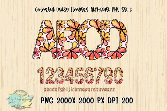Colorful Daisy Alphabet: Fresh Graphics & Illustrations