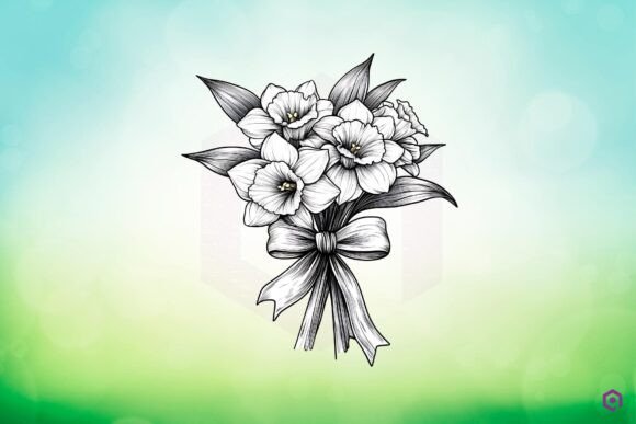 Daffodil Flowers Birthday Month: Graphics & Illustrations