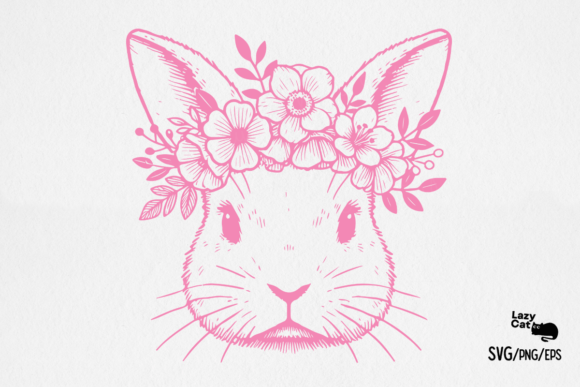 Easter Bunny Flowers: SVG Graphics & Illustrations