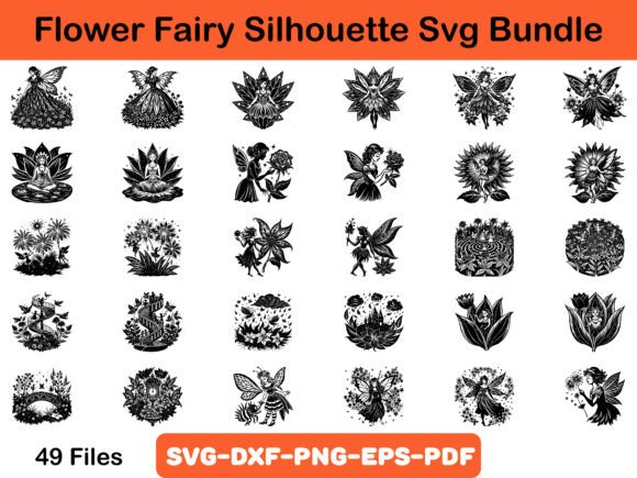 Fairy Flowers Svg Bundle: Graphics & Illustrations