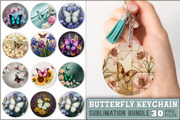 Flowers Butterfly Bundle: 36 Graphics & Illustrations