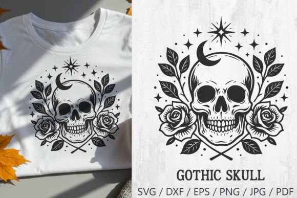 Gothic Skull with Roses Halloween SVG Review