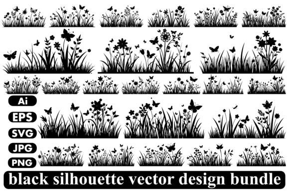 Grass Flowers Butterflies Silhouette: A Designer's Review