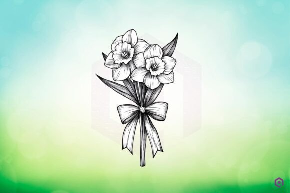 Narcissus Flowers Birthday Month: Graphics & Illustrations