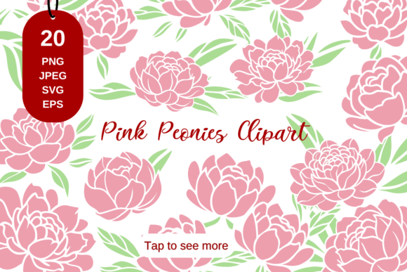 Pink Peony Clipart: Elegant Graphics & Illustrations