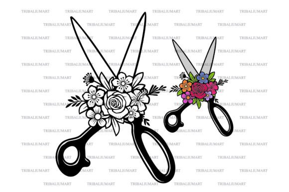 Scissors with Flowers: Graphics and Illustrations Review