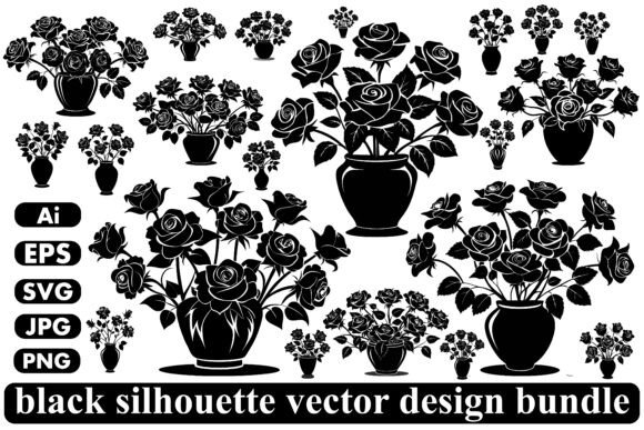 Silhouette Roses Vase Vector Bundle Review