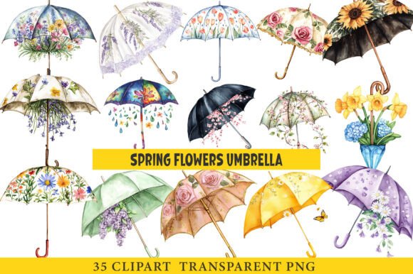 Spring Flowers Umbrella Clipart: A Designer's Stitch Review