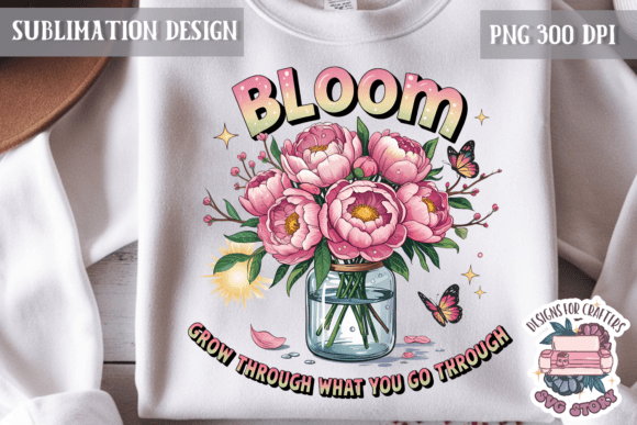 Spring Motivational Quote PHN Flowers: Graphics & Illustrations