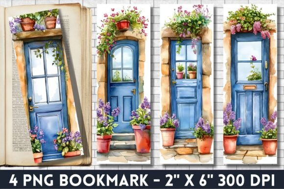 Window Flowers Bookmark Design: Graphics & Illustrations